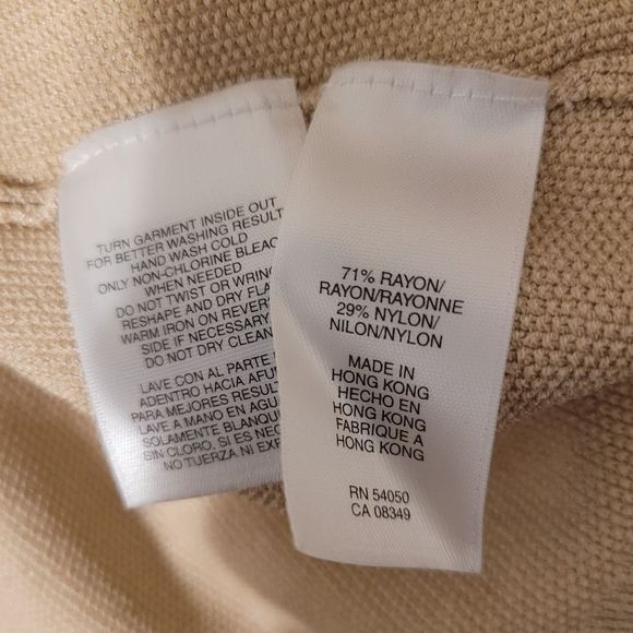 Jones New York Collection Women Size S Sweaters Cardigans Tan Beaded Trim. - Picture 6 of 7